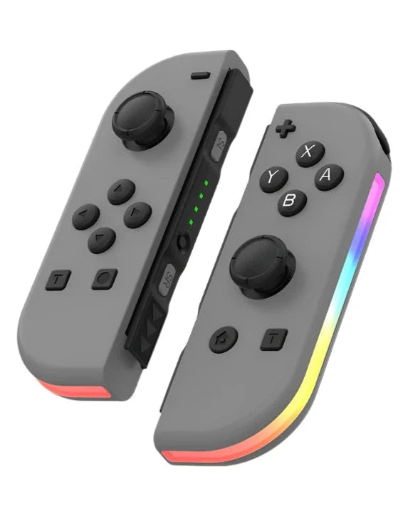 MEELANO Bluetooth Joystick Til Nintendo Switch Unikke Farver Trådløst LED-håndtag Grå