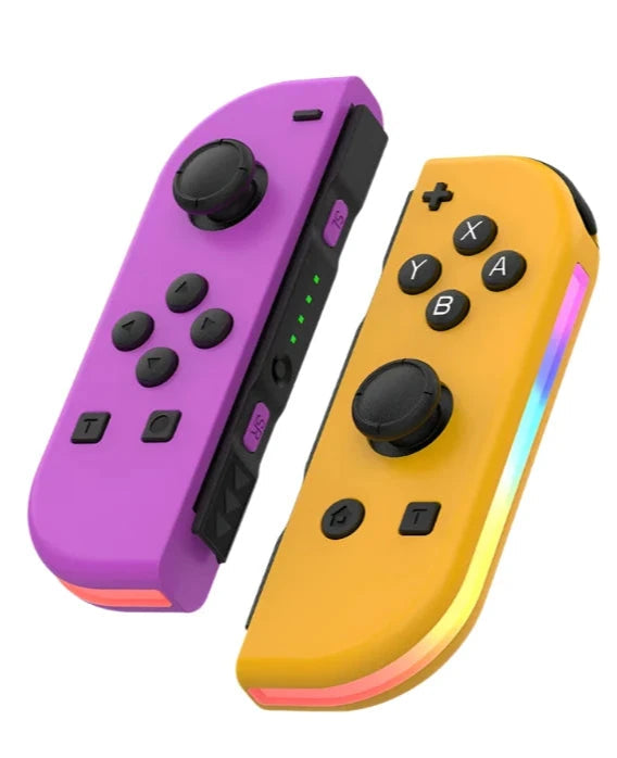 MEELANO Bluetooth Joystick Til Nintendo Switch Unikke Farver Trådløst LED-håndtag Lyserød Orange