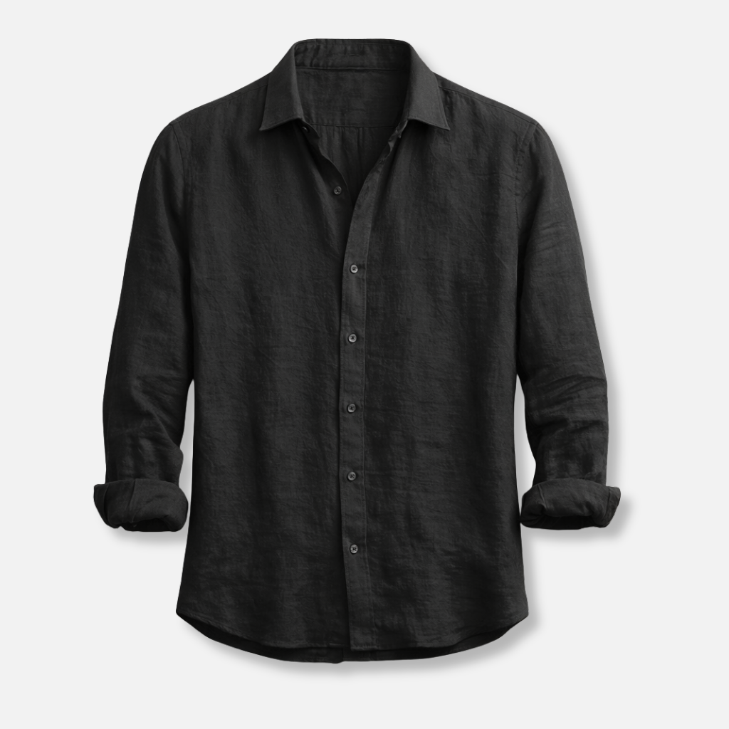 Linen Summer Shirt – Button-Down Roll-Up Sleeve