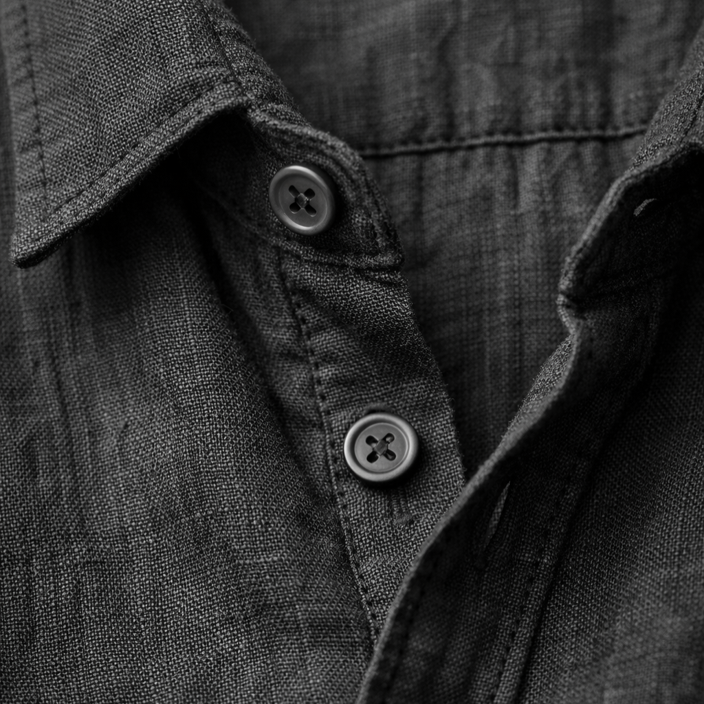 Camicia Estiva di Lino – Maniche con Bottoni e Risvolto