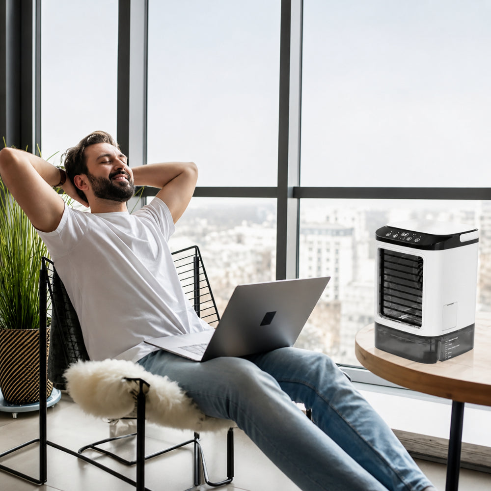 3-in-1 Air Cooler — Cooling, Ventilating & Humidifying, 900 ml Tank