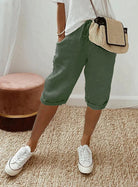 Dames Capri Broek van Polyester Groen