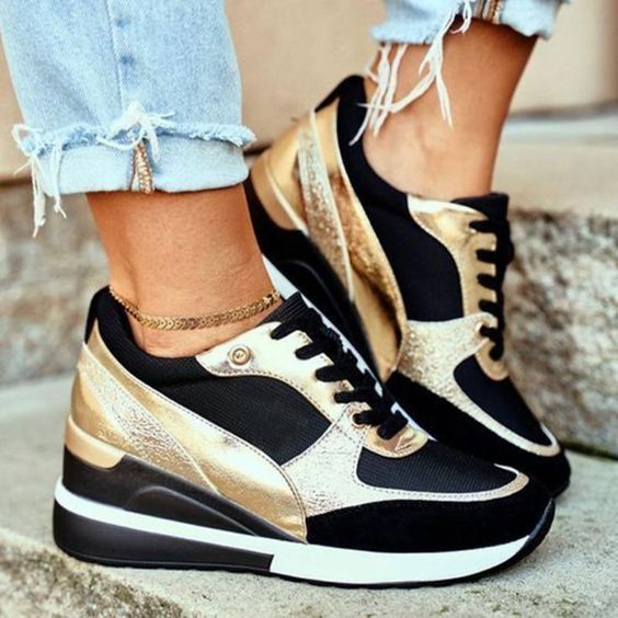 Dames Sneakers met Versterkte Zool Zwart