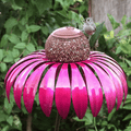 Garden Bird Feeder  Metal Sunflower Design with Pink Petals - Product detail 4