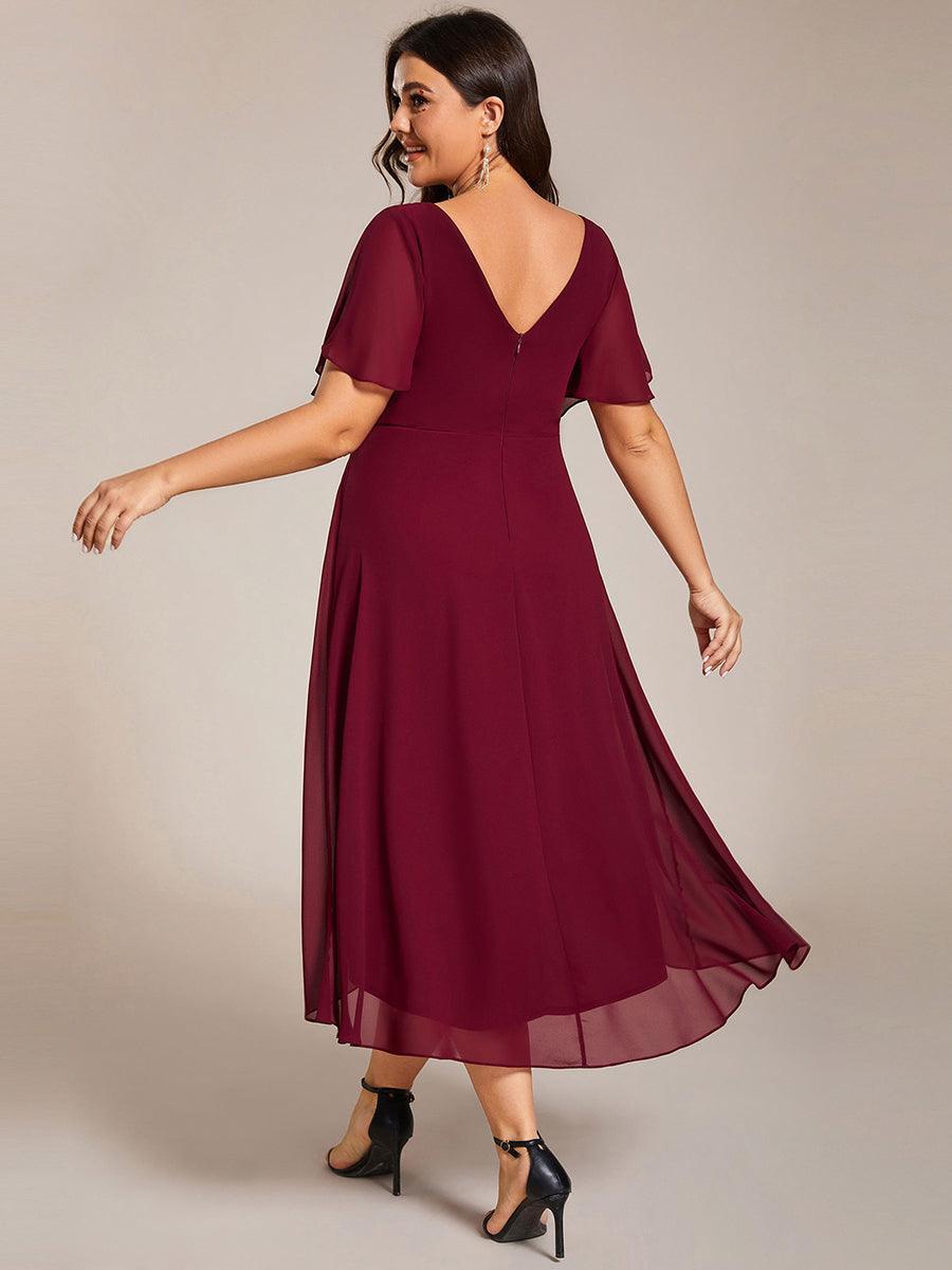 Elegant V-Neck Flowy Wedding Guest Dress