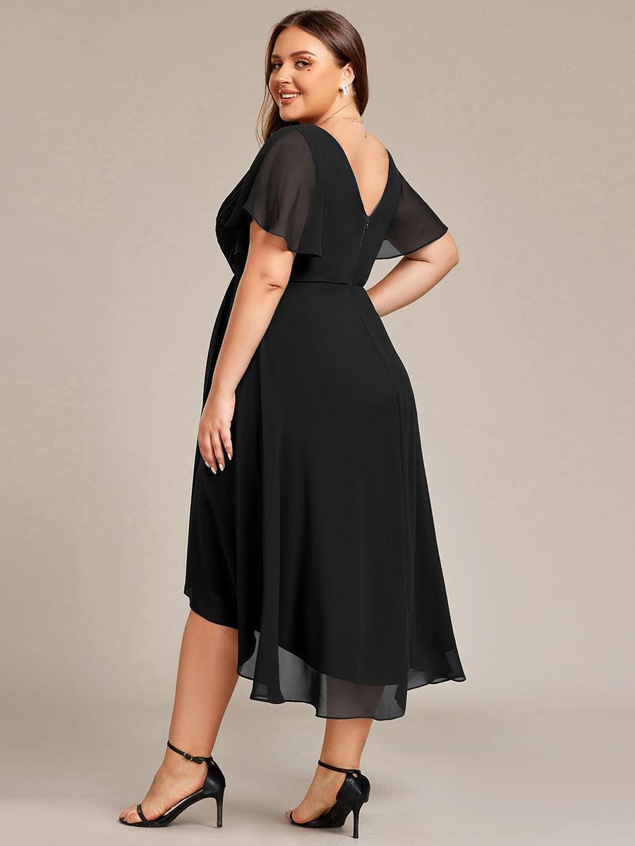 Elegant V-Neck Flowy Wedding Guest Dress