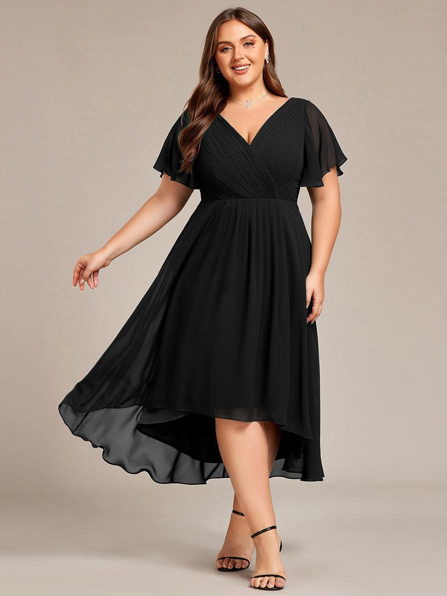 Elegant V-Neck Flowy Wedding Guest Dress