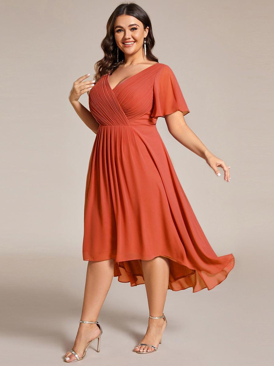 Elegant V-Neck Flowy Wedding Guest Dress