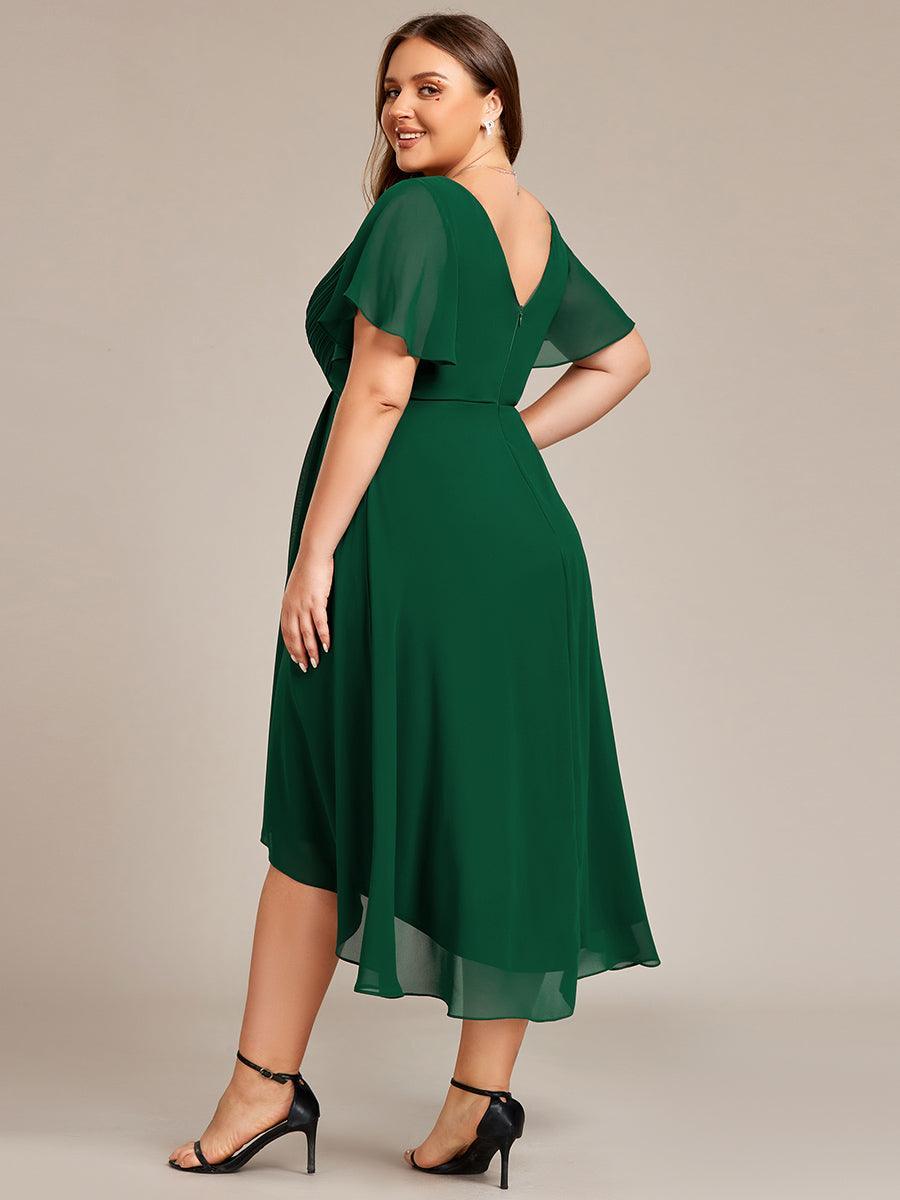 Elegant V-Neck Flowy Wedding Guest Dress