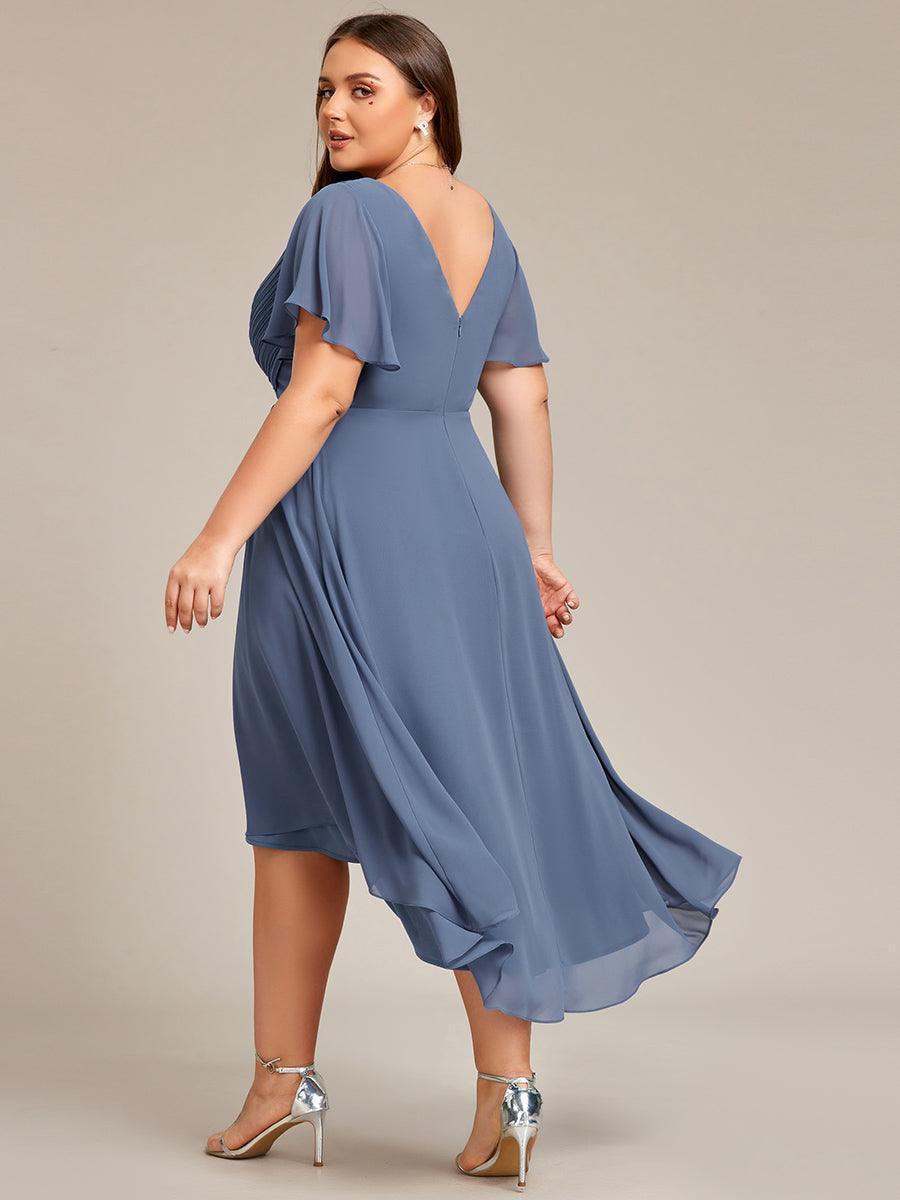 Elegant V-Neck Flowy Wedding Guest Dress