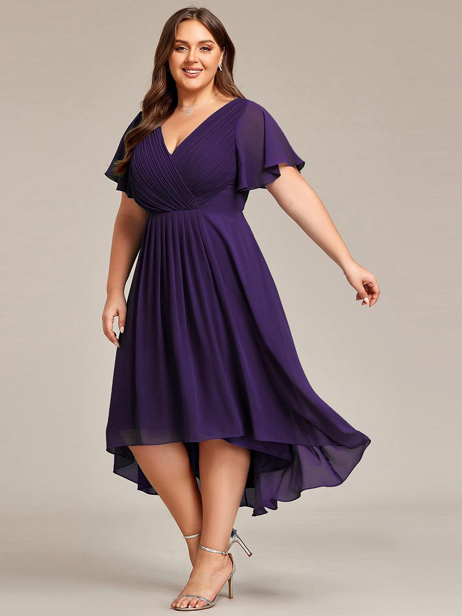 Elegant V-Neck Flowy Wedding Guest Dress
