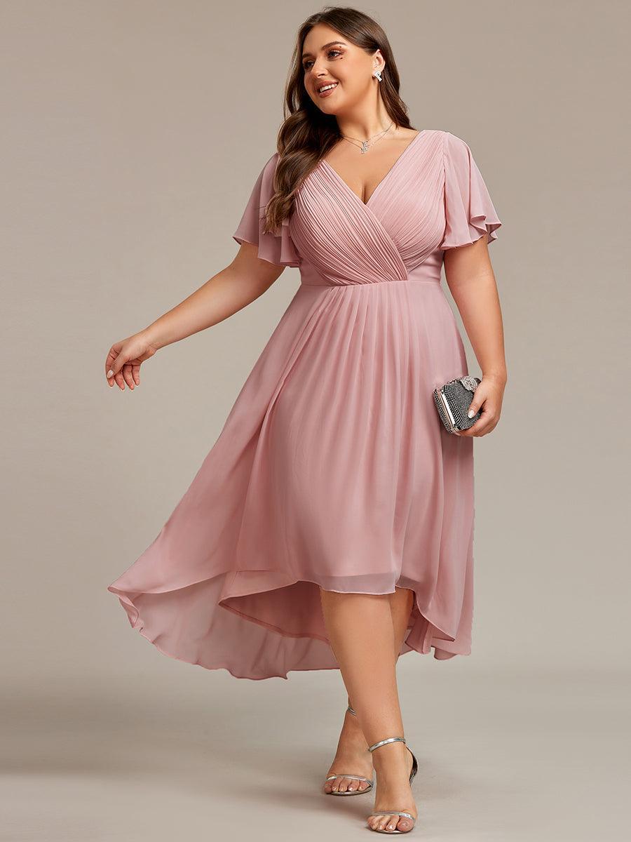 Elegant V-Neck Flowy Wedding Guest Dress