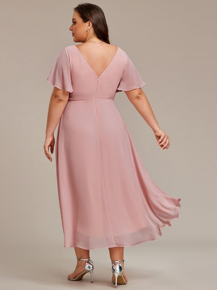 Elegant V-Neck Flowy Wedding Guest Dress