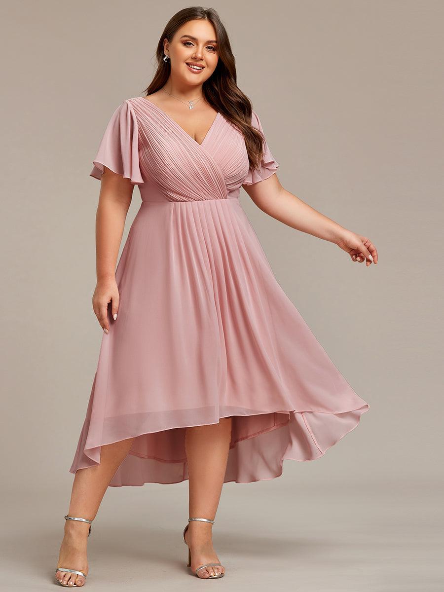 Elegant V-Neck Flowy Wedding Guest Dress