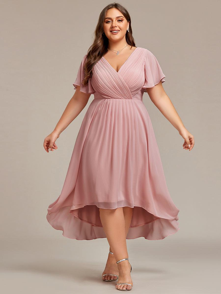 Elegant V-Neck Flowy Wedding Guest Dress