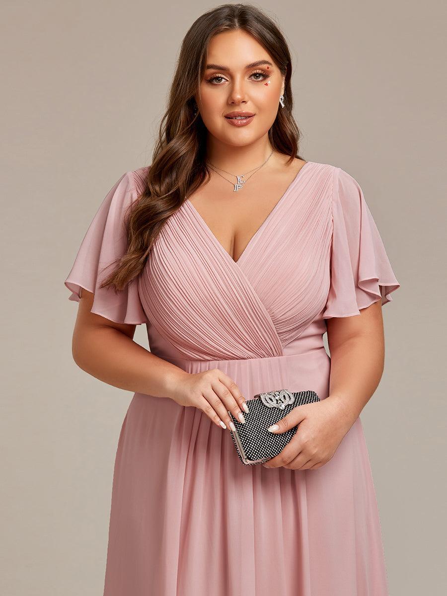 Elegant V-Neck Flowy Wedding Guest Dress