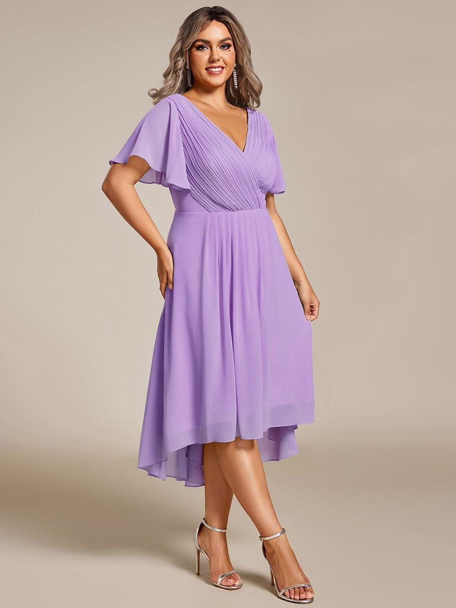 Elegant V-Neck Flowy Wedding Guest Dress