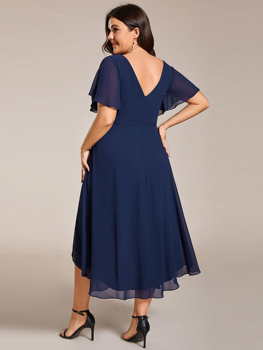 Elegant V-Neck Flowy Wedding Guest Dress