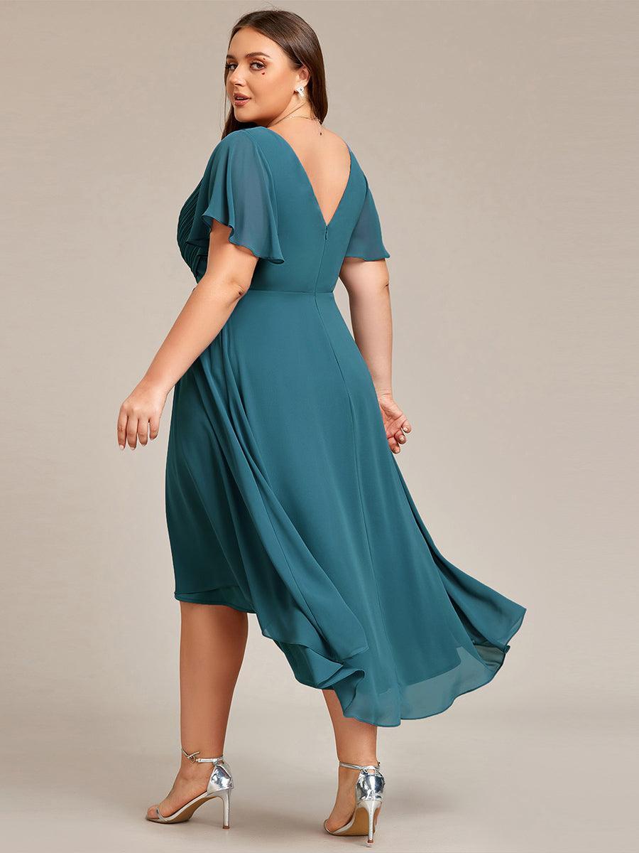Elegant V-Neck Flowy Wedding Guest Dress