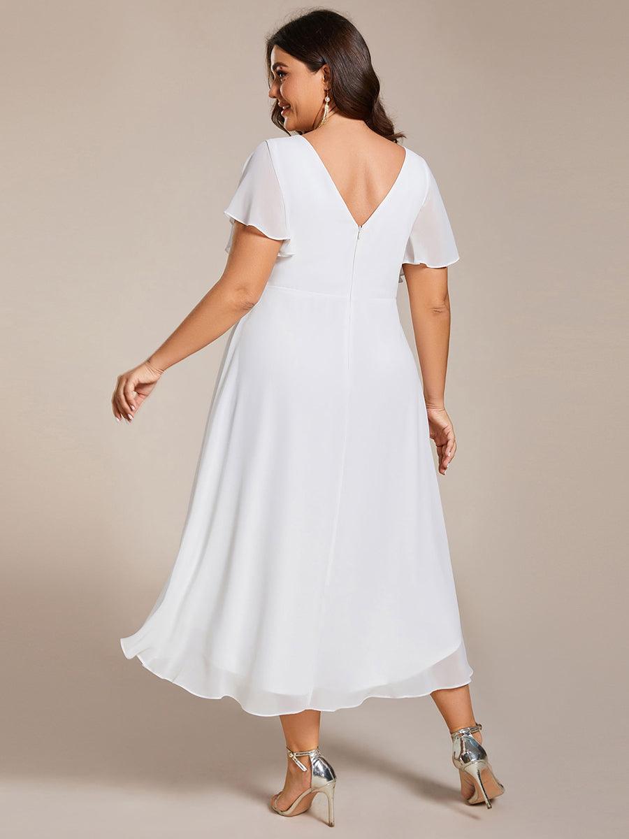 Elegant V-Neck Flowy Wedding Guest Dress