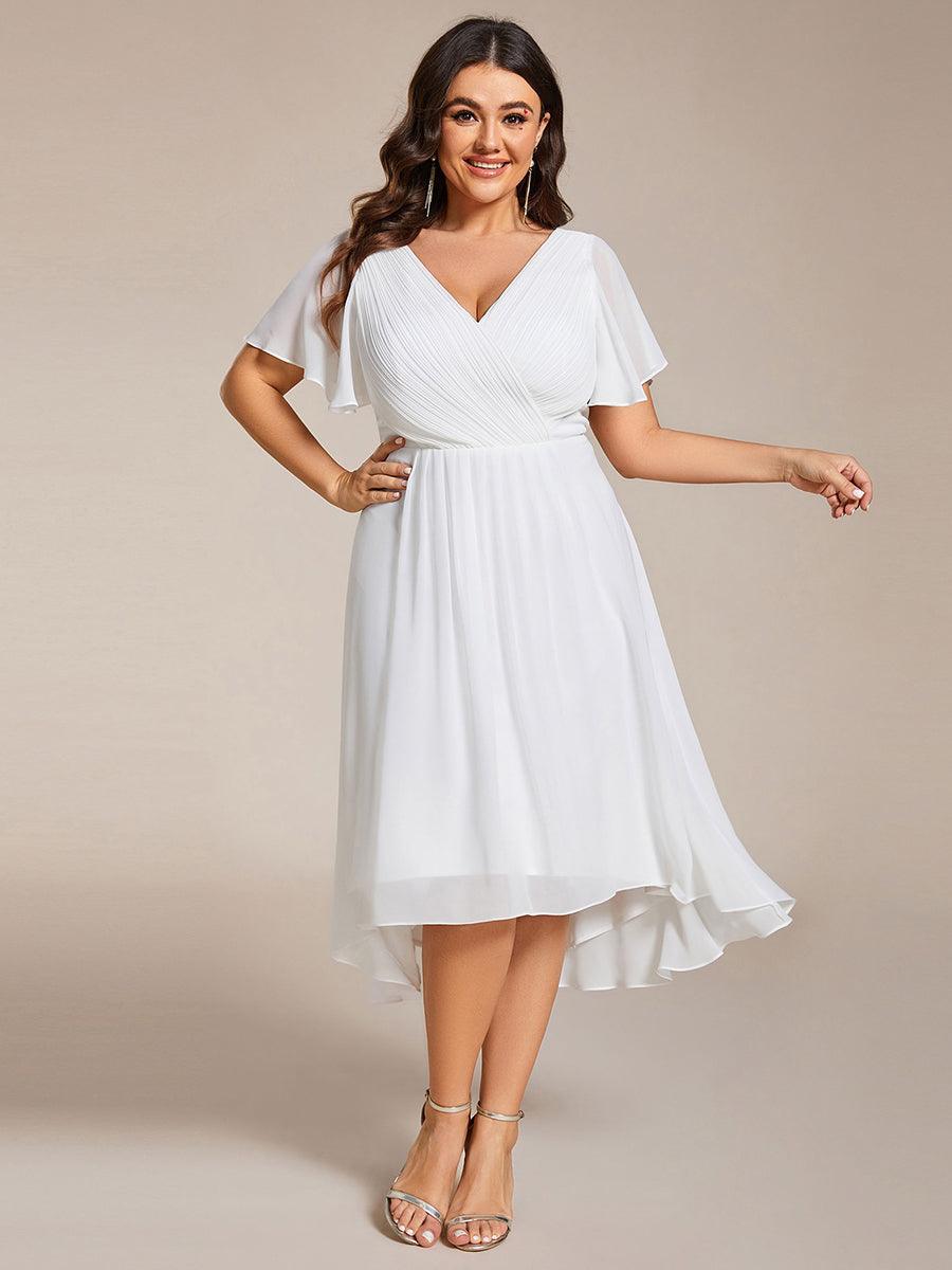 Elegant V-Neck Flowy Wedding Guest Dress