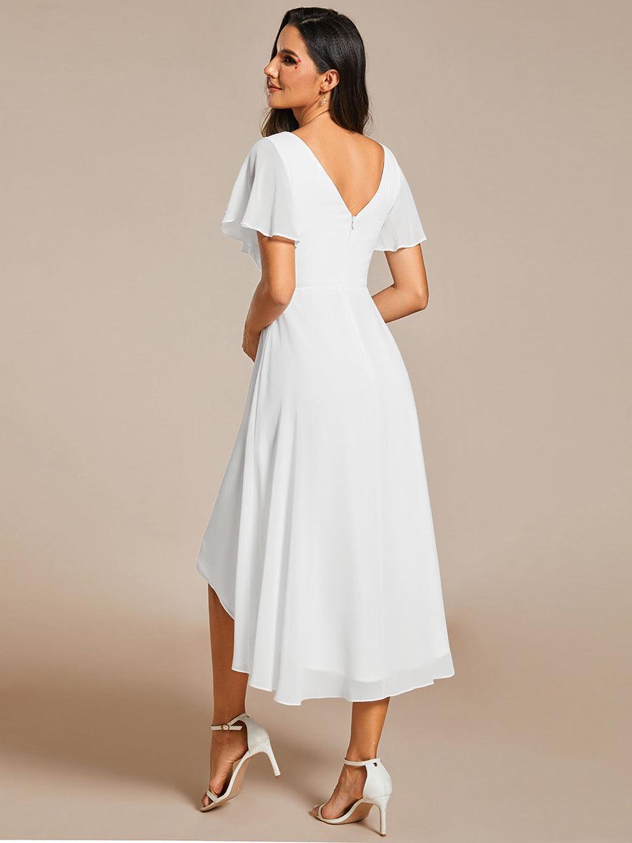 Elegant V-Neck Flowy Wedding Guest Dress