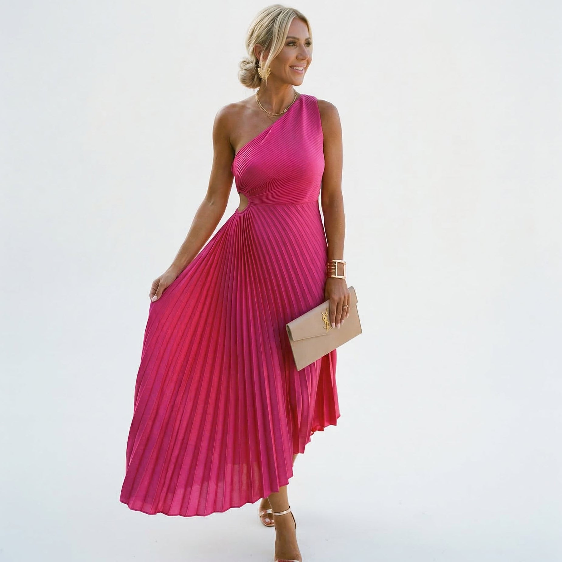 Elegant One-Shoulder Wedding Guest Dress for Summer