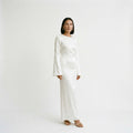 Elegant Womens Long Sleeve Maxi Dress with Tie Waist 5