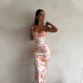 Elegant Floral Maxi Dress For Wedding Guests 0
