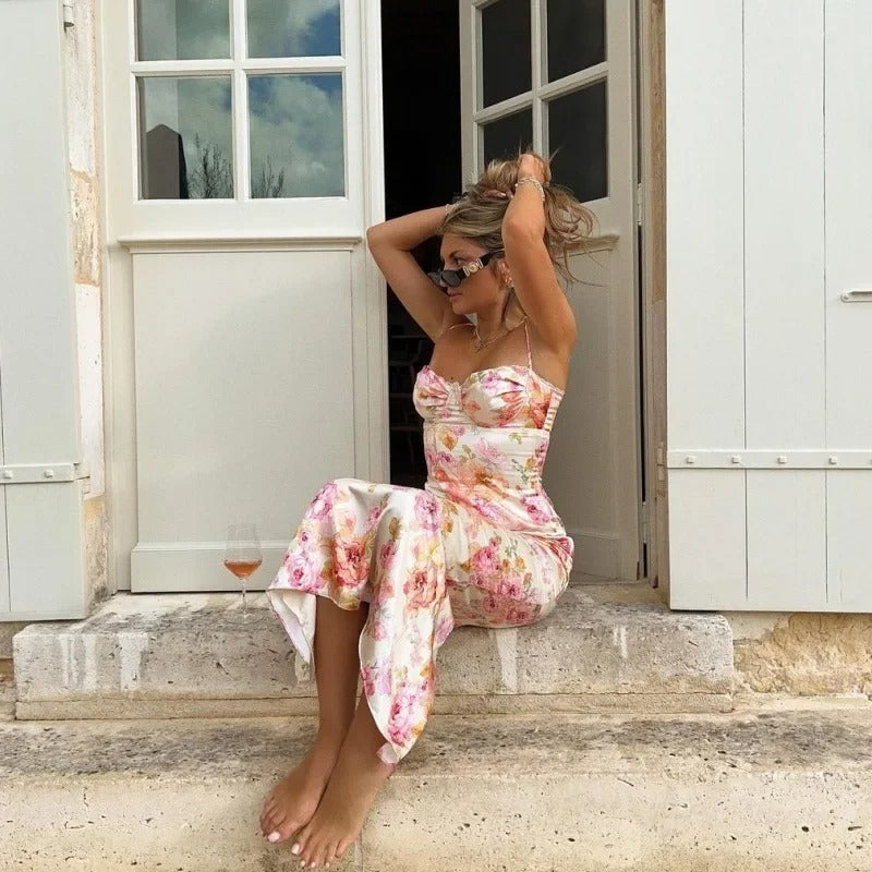 Elegant Floral Maxi Dress For Wedding Guests 3