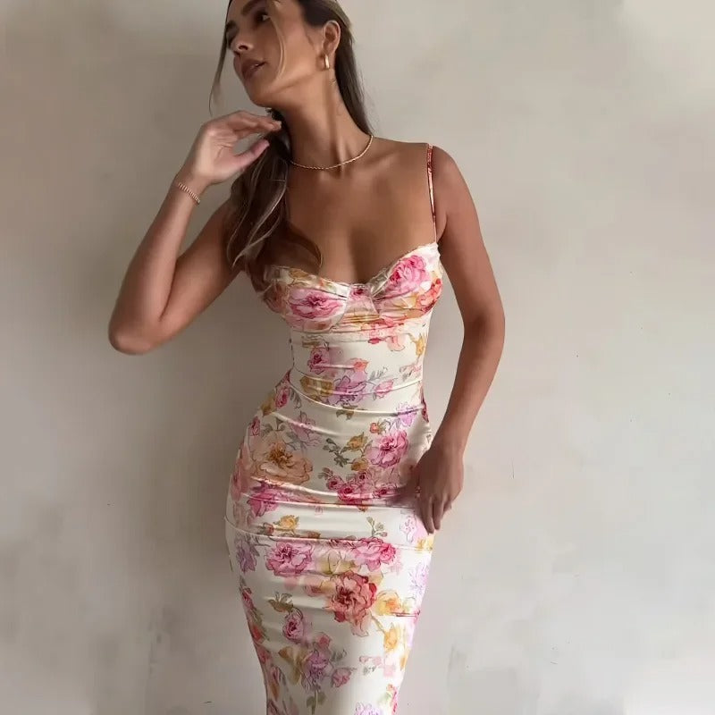 Elegant Floral Maxi Dress For Wedding Guests 4