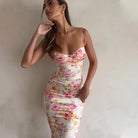Elegant Floral Maxi Dress For Wedding Guests 4