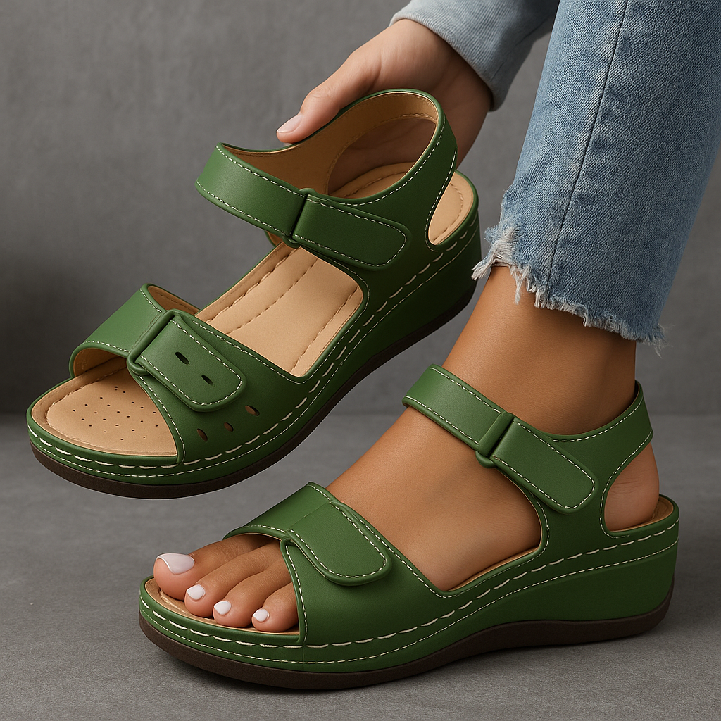 Elegant Orthopedic Sandals for Women with Wedge Heel | All-Day Comfort and Adjustable Fit 0