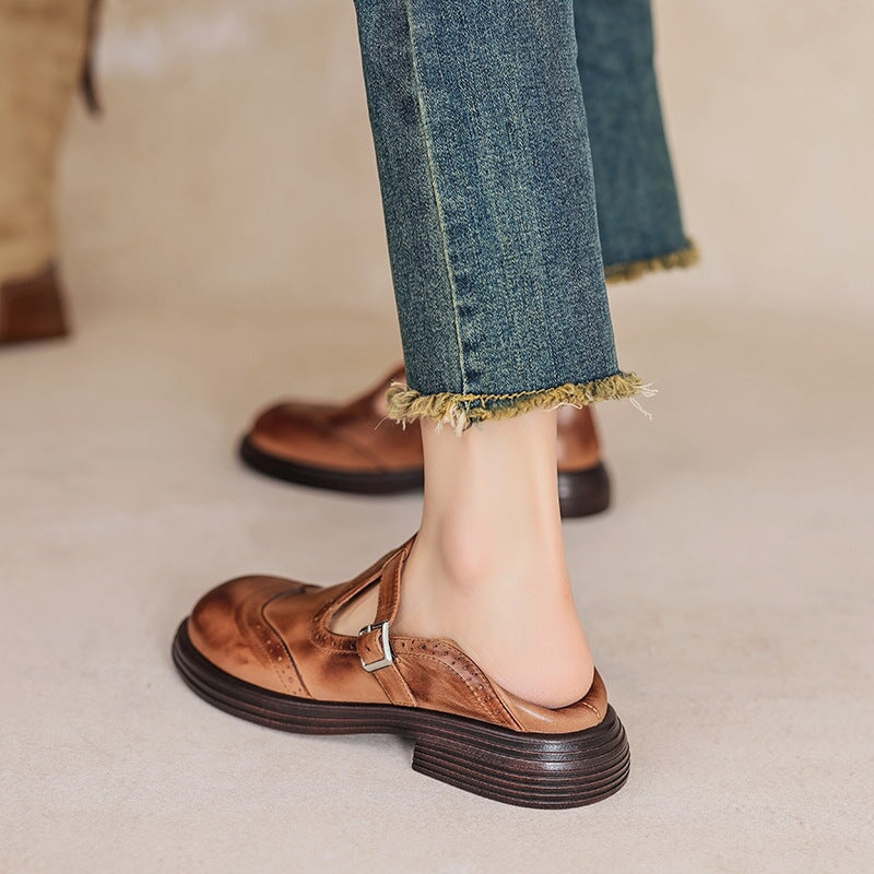 Elegant Vegan Leather Mary Jane Sandal with Cushioned Insole | Timeless Style for All-Day Comfort 4