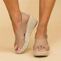 Espadrilles Damen | Keilabsatz orthopädisch | Elastischer Crossband-Riemen | Terrasoft