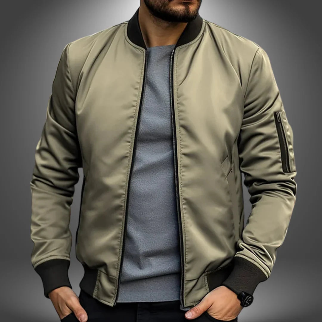 Modern Mens Bomber Jacket  Slim Fit Windbreaker Design - Product example