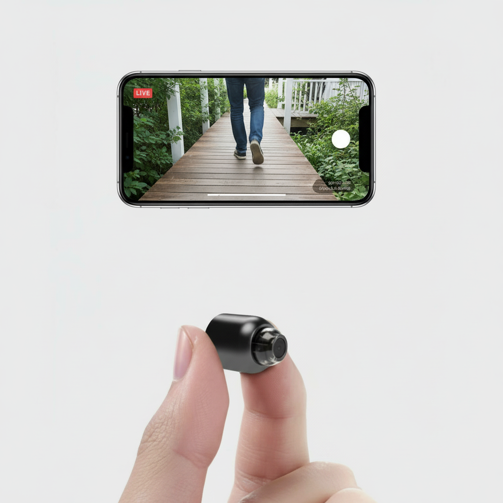 Ultra-Small WiFi IP Camera | 1080p Full HD | 120° Wide-Angle Lens | Infrared Night Vision & Motion Sensor | 2-Way Audio | Worldwide Remote Access