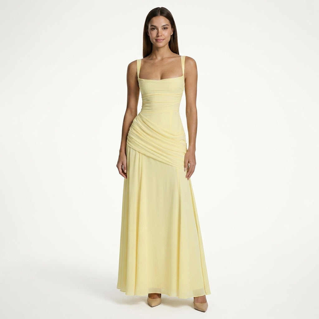 Elegant Ruched Maxi Dress