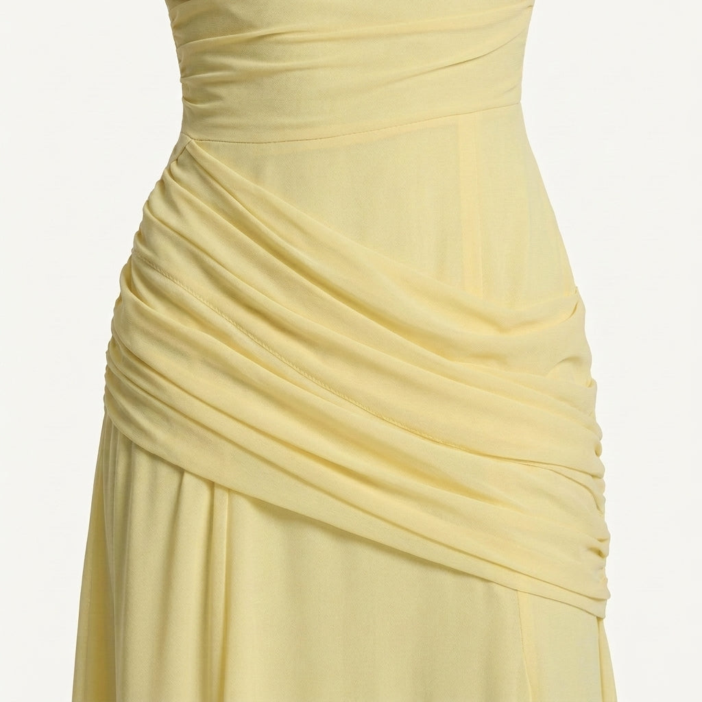 Elegant Ruched Maxi Dress