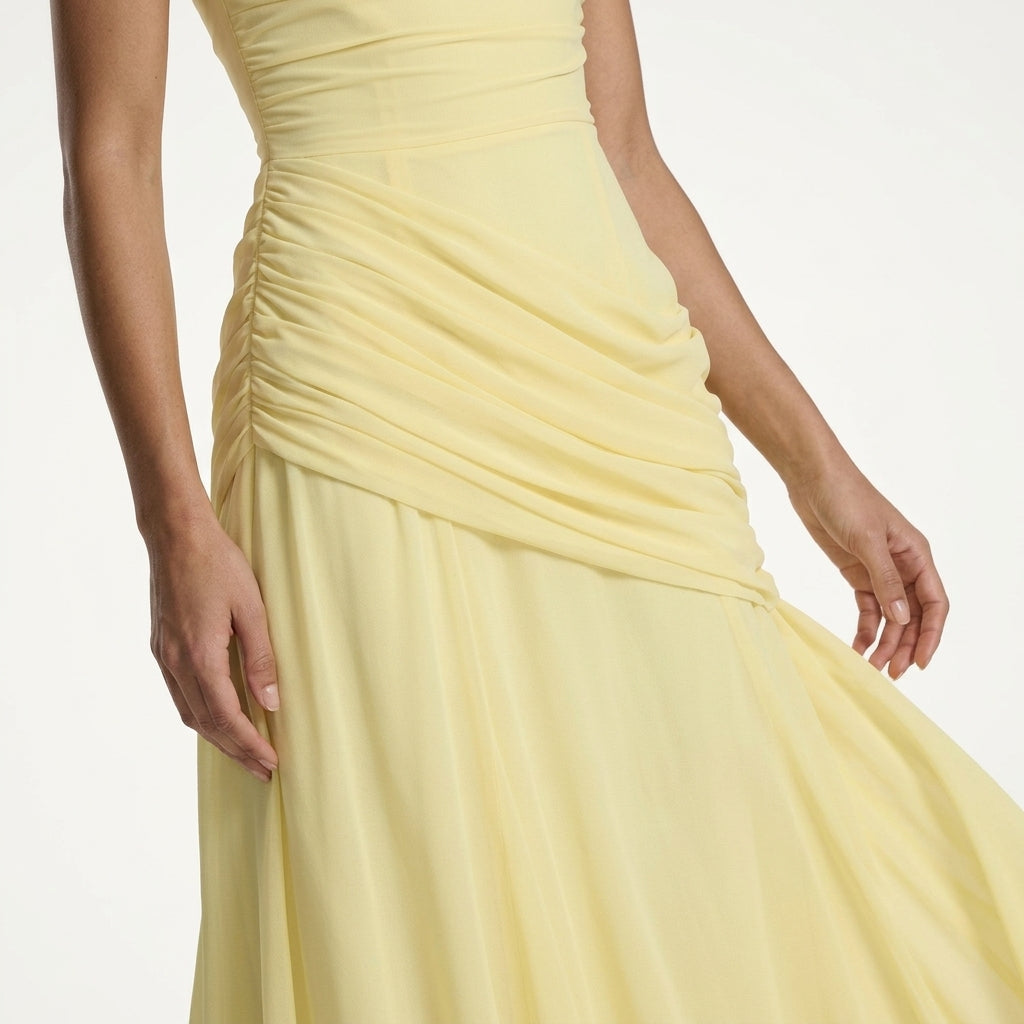Elegant Ruched Maxi Dress