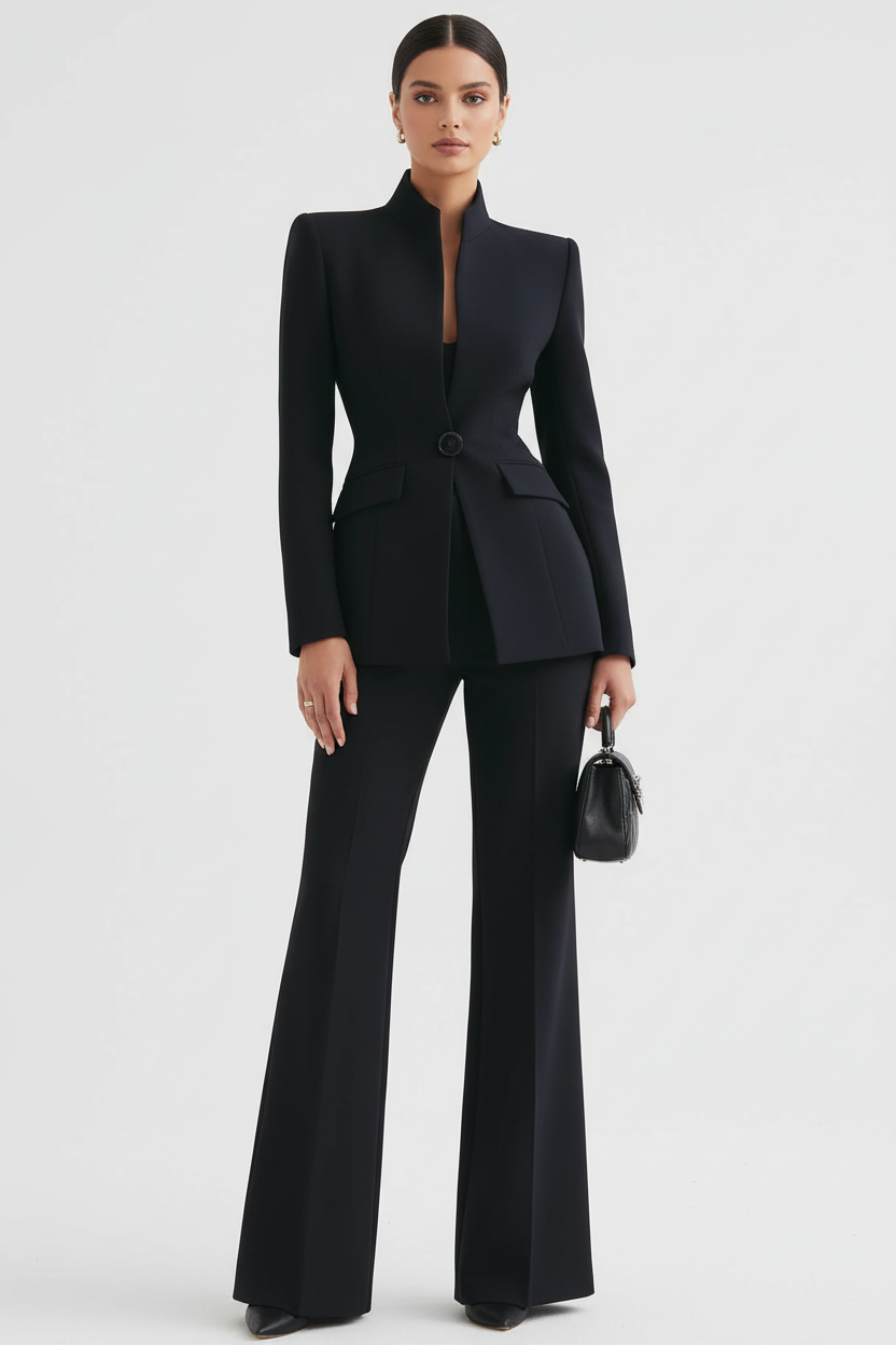 Giselle | Elegant Blazer & Palazzo Trousers Set 0