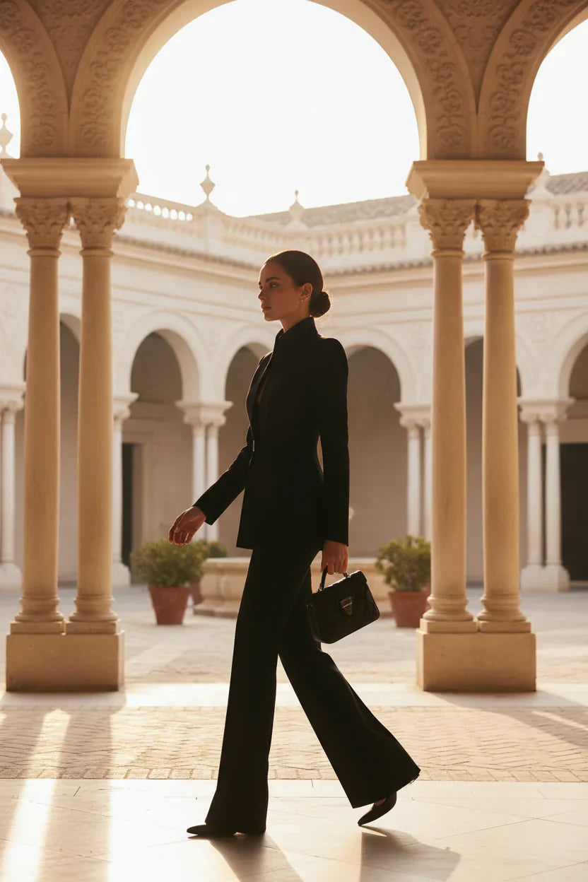 Giselle | Elegant Blazer & Palazzo Trousers Set 2