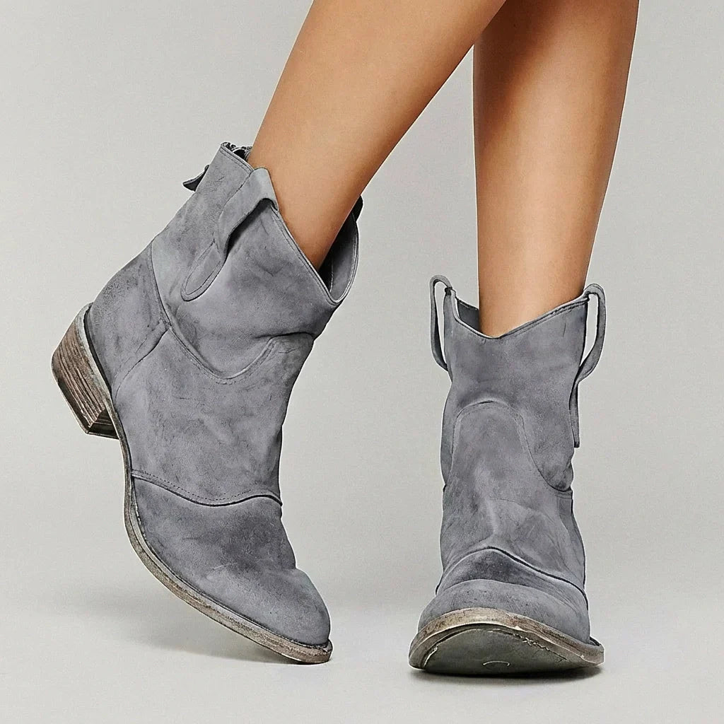 Stivaletti da donna con tacco basso in stile cowboy