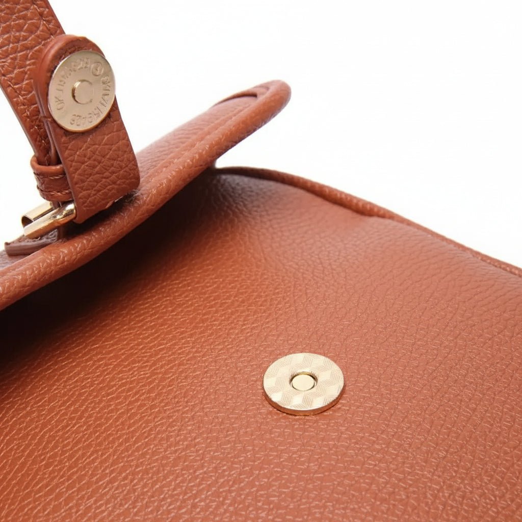 Leather Crossbody Bag  Anti-Theft Compact Square Design - Product detail 5