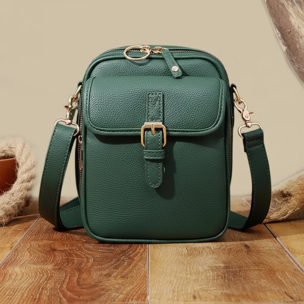 Leather Crossbody Bag  Anti-Theft Compact Square Design - Product detail 8