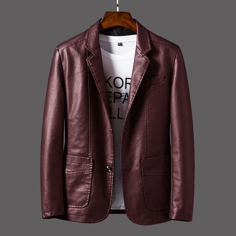Premium Leather Blazer  Modern Cut Black Lambskin - Product example
