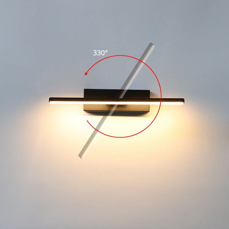 Nastavitelné nástěnné LED svítidlo | otočení o 330° | moderní design do ložnice a obývacího pokoje | hliník