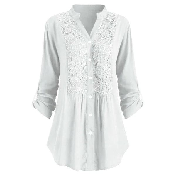 Women’s Long Blouse | Puff Sleeve Top | Casual White or Black Blouse
