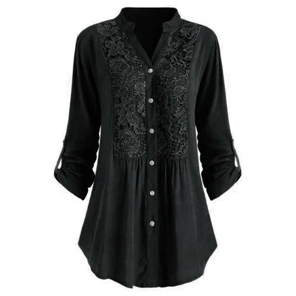 Women’s Long Blouse | Puff Sleeve Top | Casual White or Black Blouse