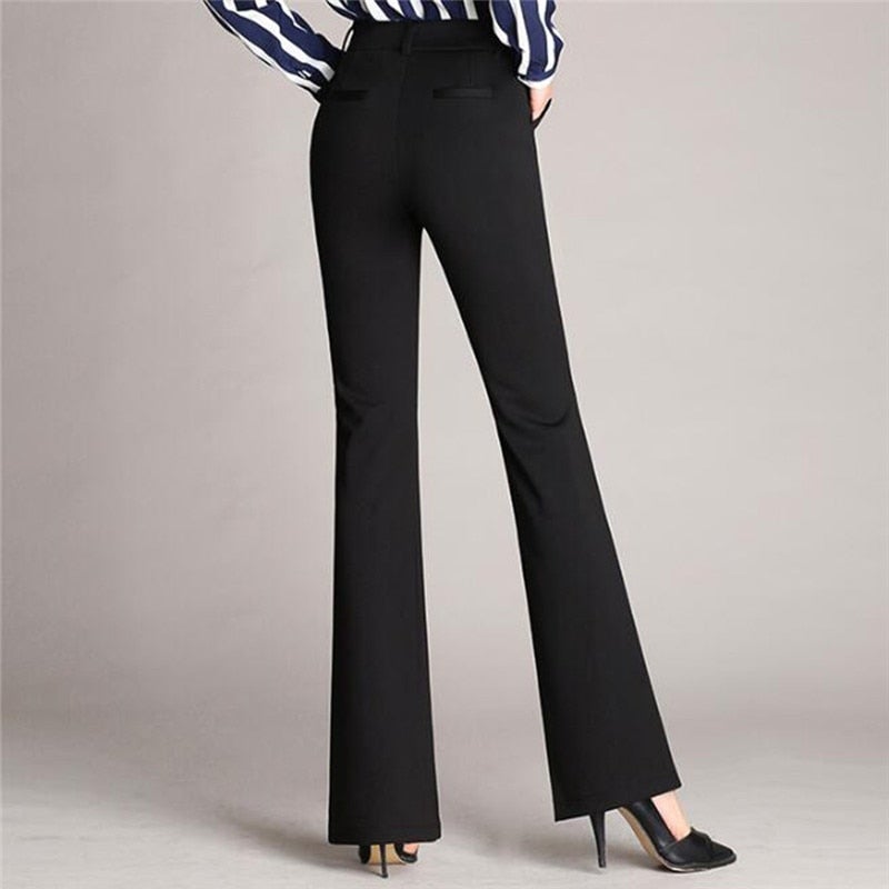 Elegant Women's High-Waisted A-Line Tailored Trousers